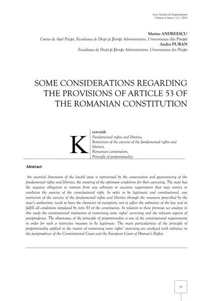 Volume I, Law, Society & Organisations