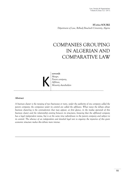 Volume II, Law, Society & Organisations